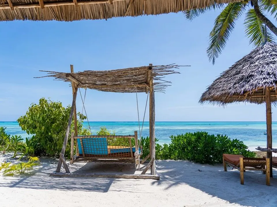 Vue sur le lagon depuis une propriété à Zanzibar